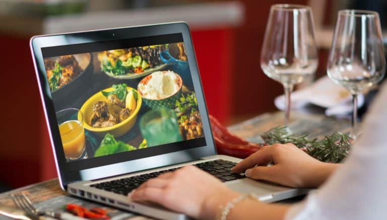 Image of online menu of a restaurant