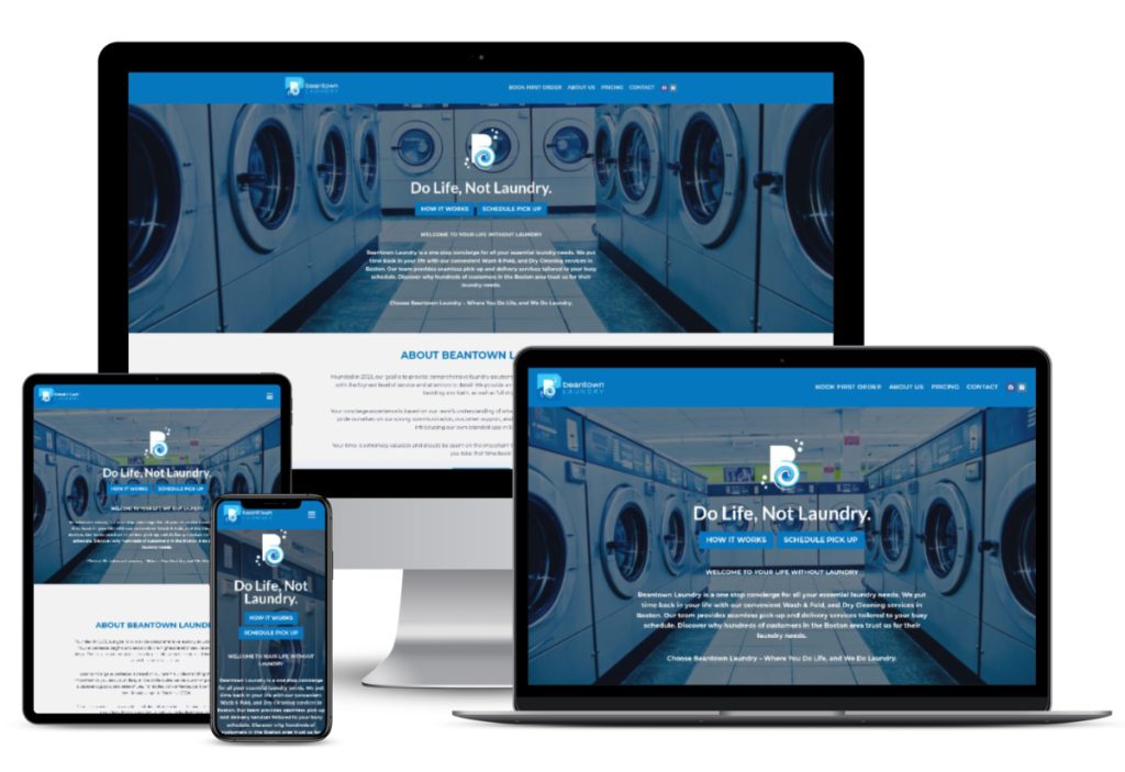 A Screenshot of Beantown Laundry website