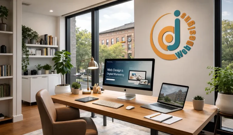 Custom web design mockup for a Saratoga Springs business, featuring local branding and fast-loading Kadence elements