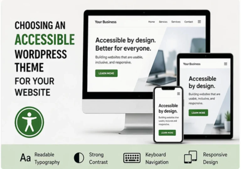 Accessible WordPress website design with readable typography, strong contrast, and responsive layout for better usability